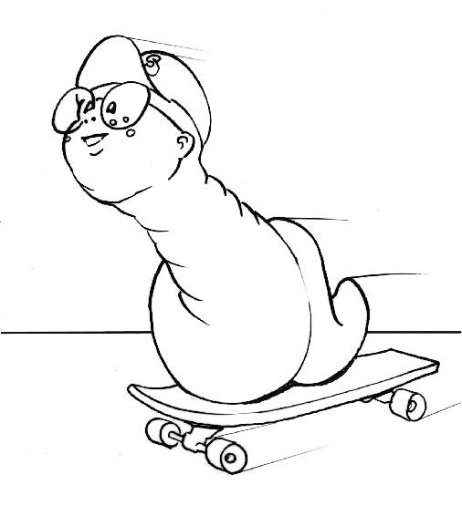 Stevely on a Skateboard